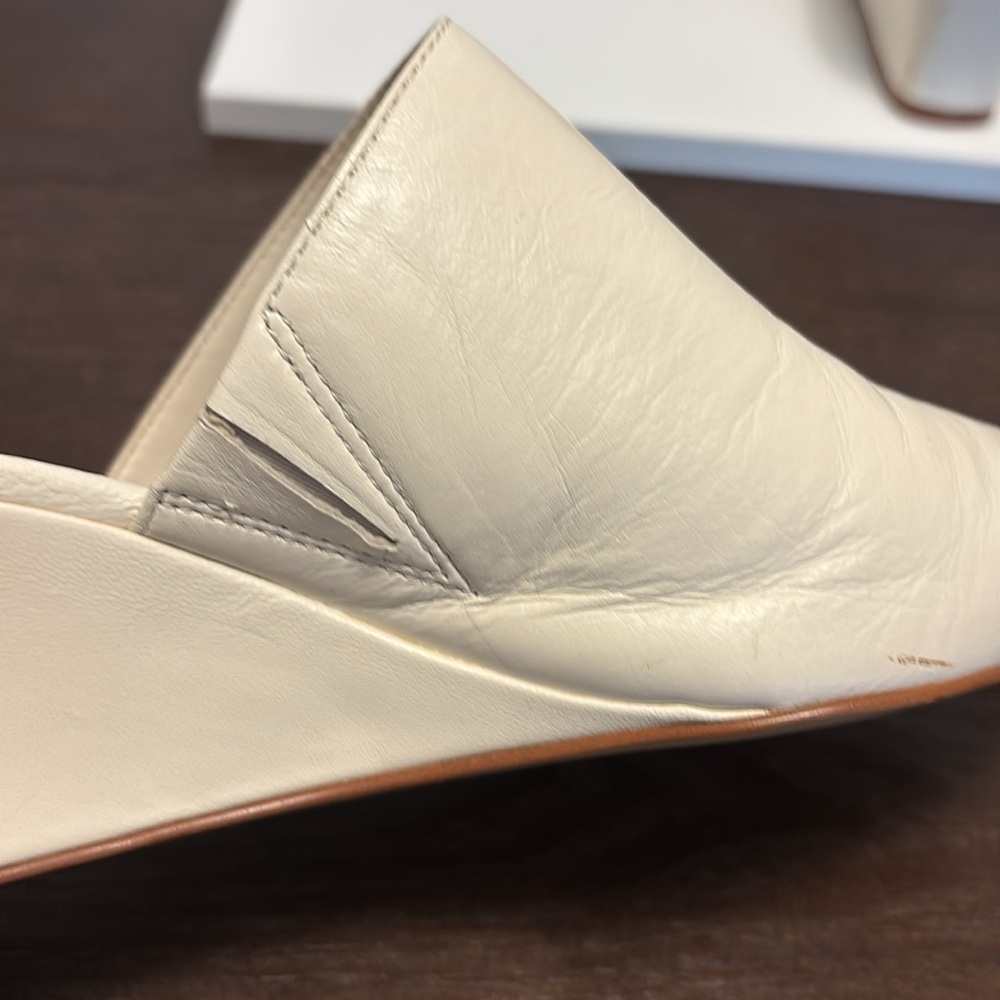 Lord & Taylor White Leather Mules - Picture 8 of 10